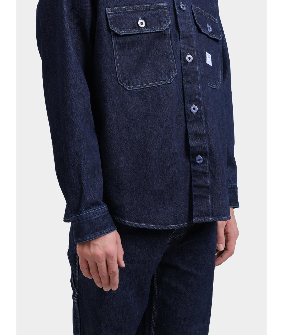 HUGO Синяя хлопковая кэжуал рубашка, фото 4