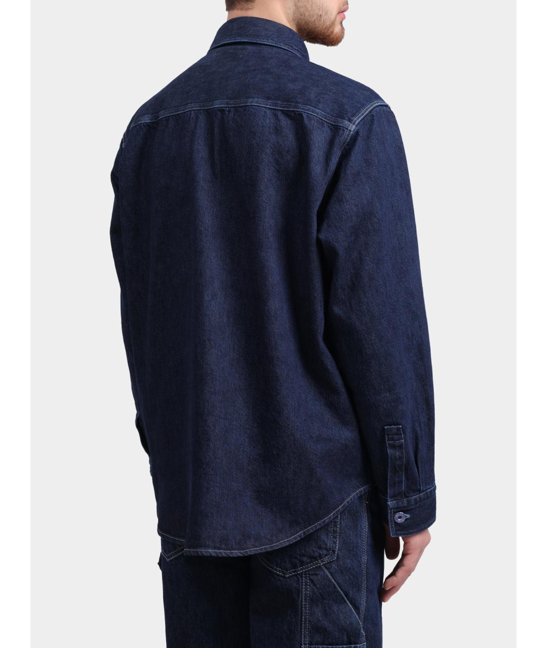 HUGO Синяя хлопковая кэжуал рубашка, фото 5