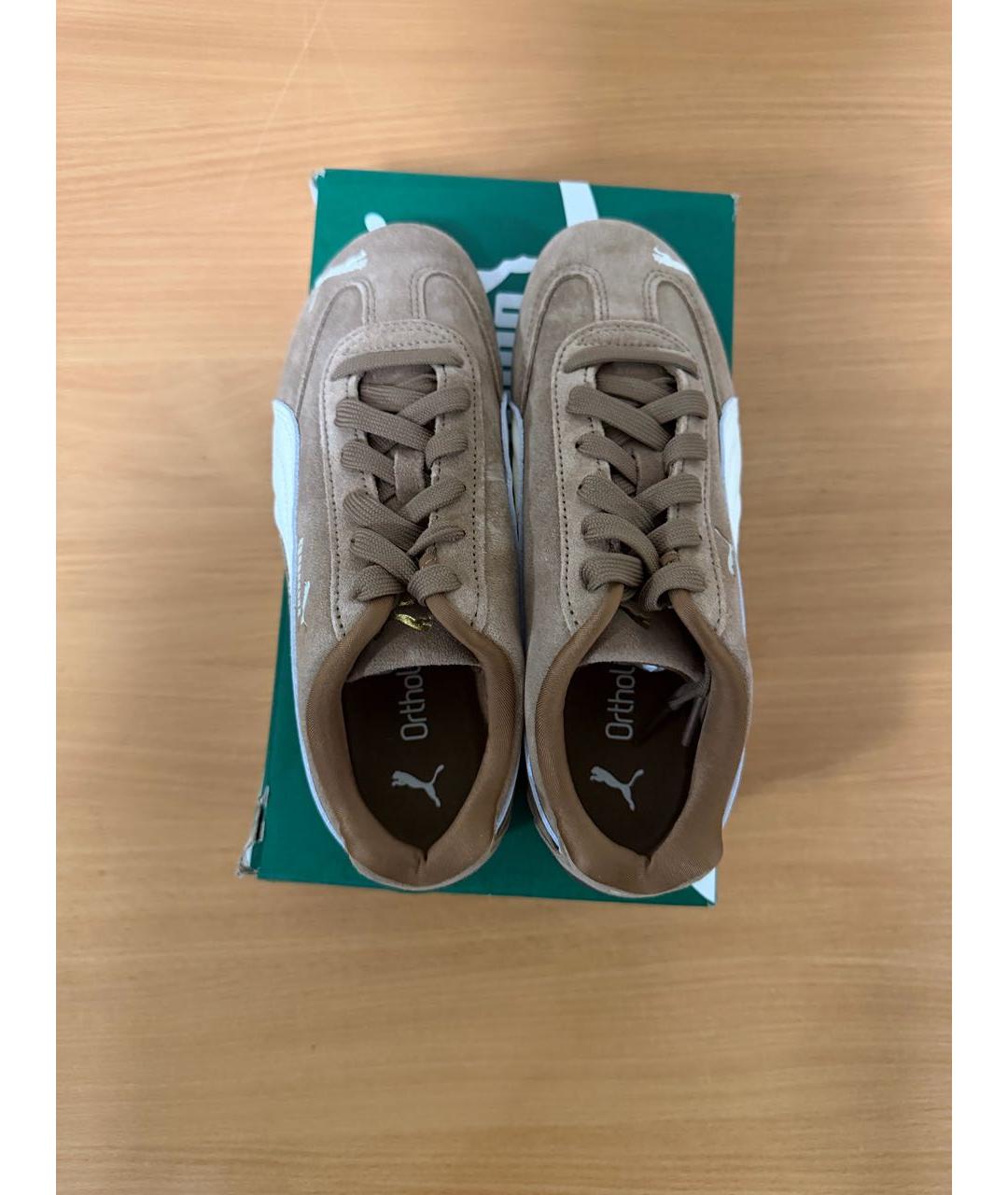 PUMA Коричневые замшевые кроссовки, фото 3