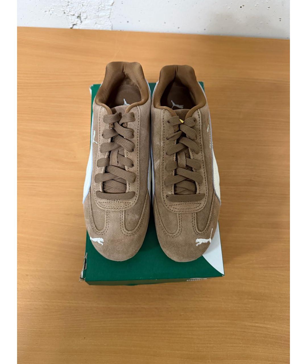 PUMA Коричневые замшевые кроссовки, фото 2