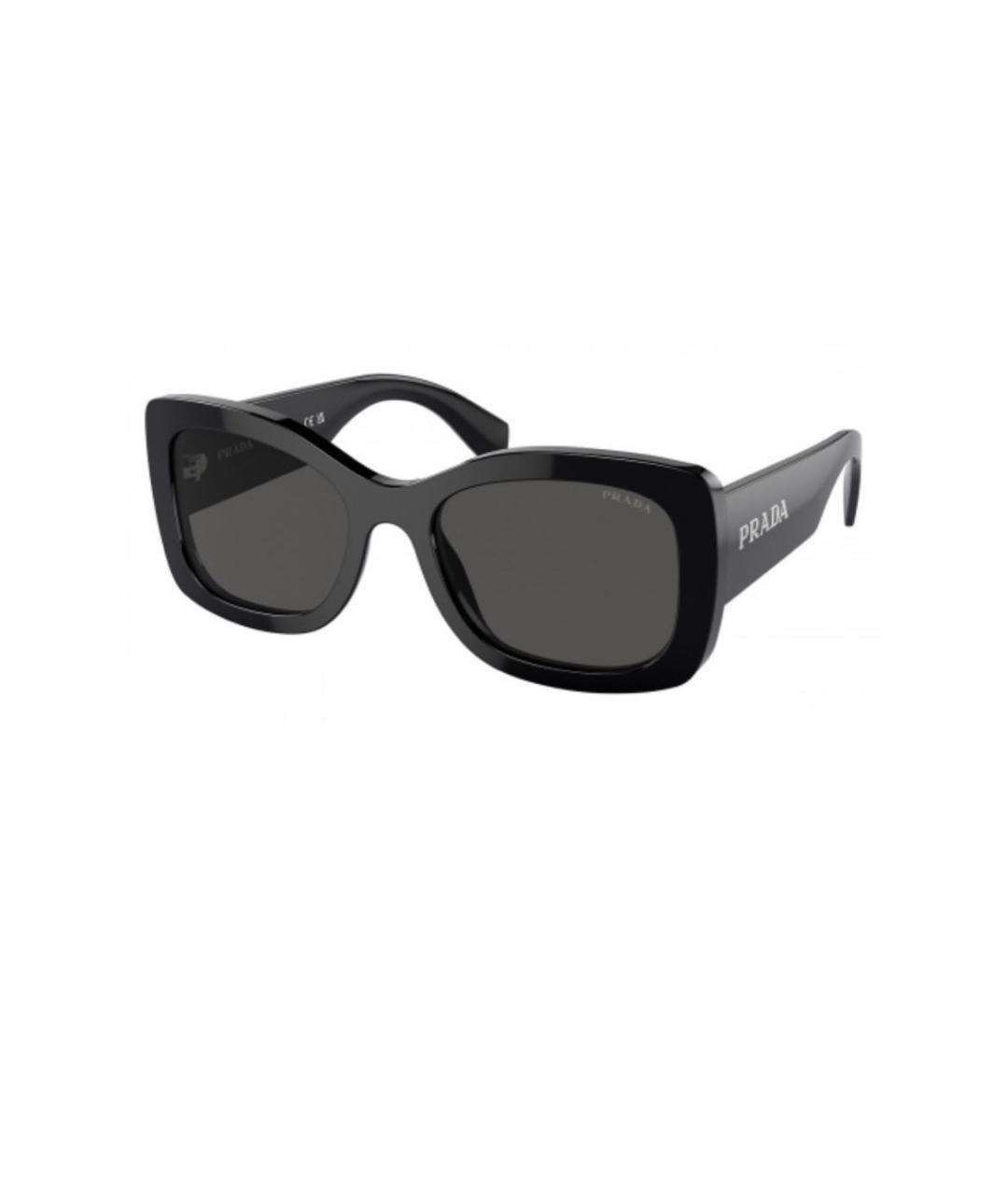 PRADA Черные пластиковые солнцезащитные очки, фото 1