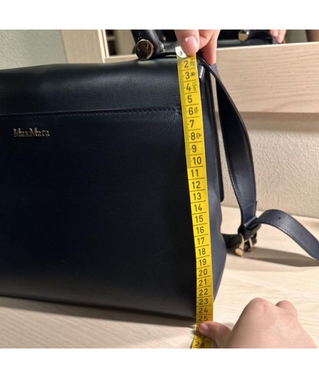 MAX MARA Темно-синяя кожаная сумка через плечо, фото 6