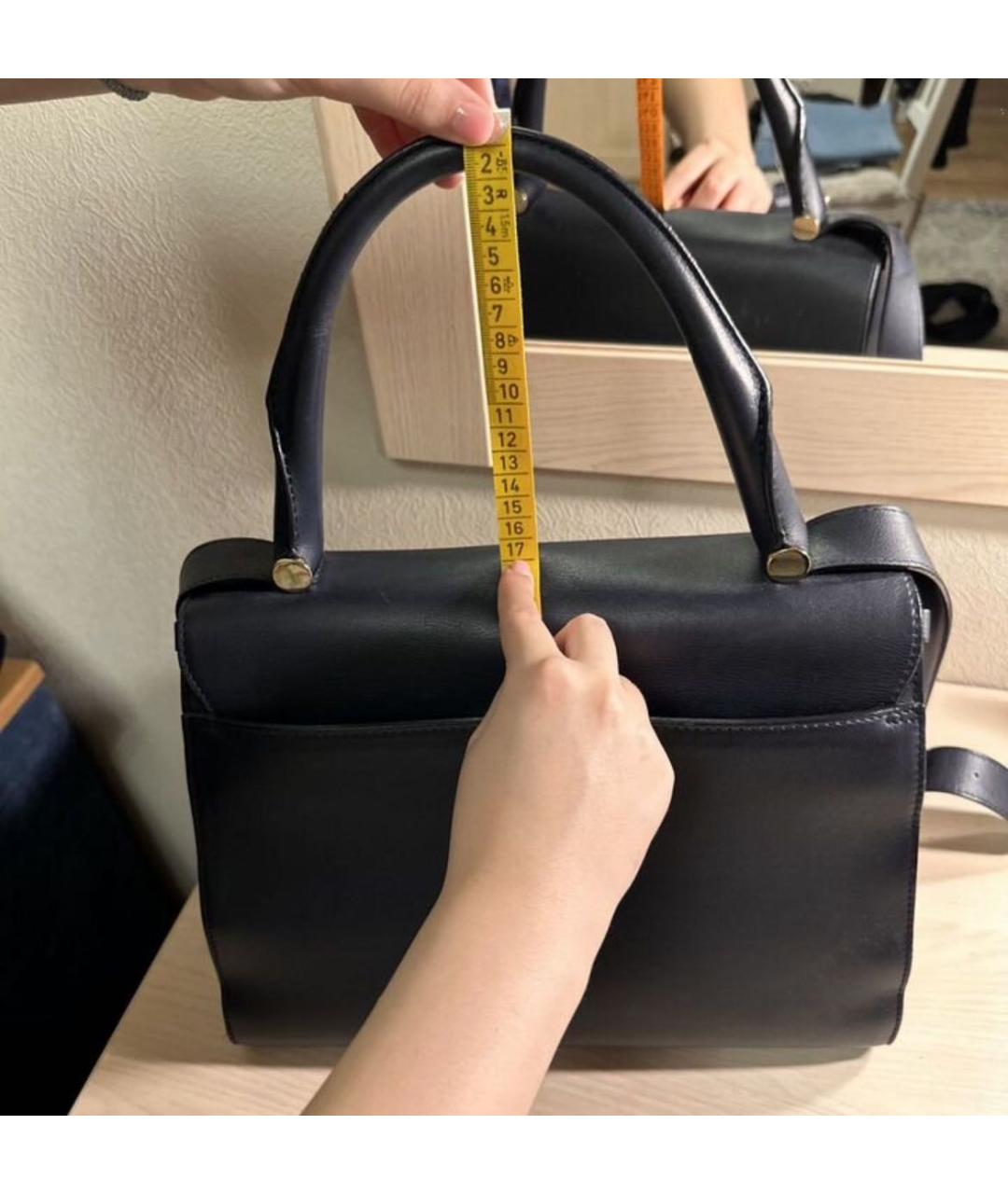 MAX MARA Темно-синяя кожаная сумка через плечо, фото 7