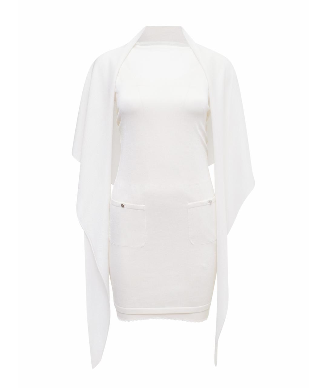 CHANEL Белое вискозное повседневное платье, фото 1