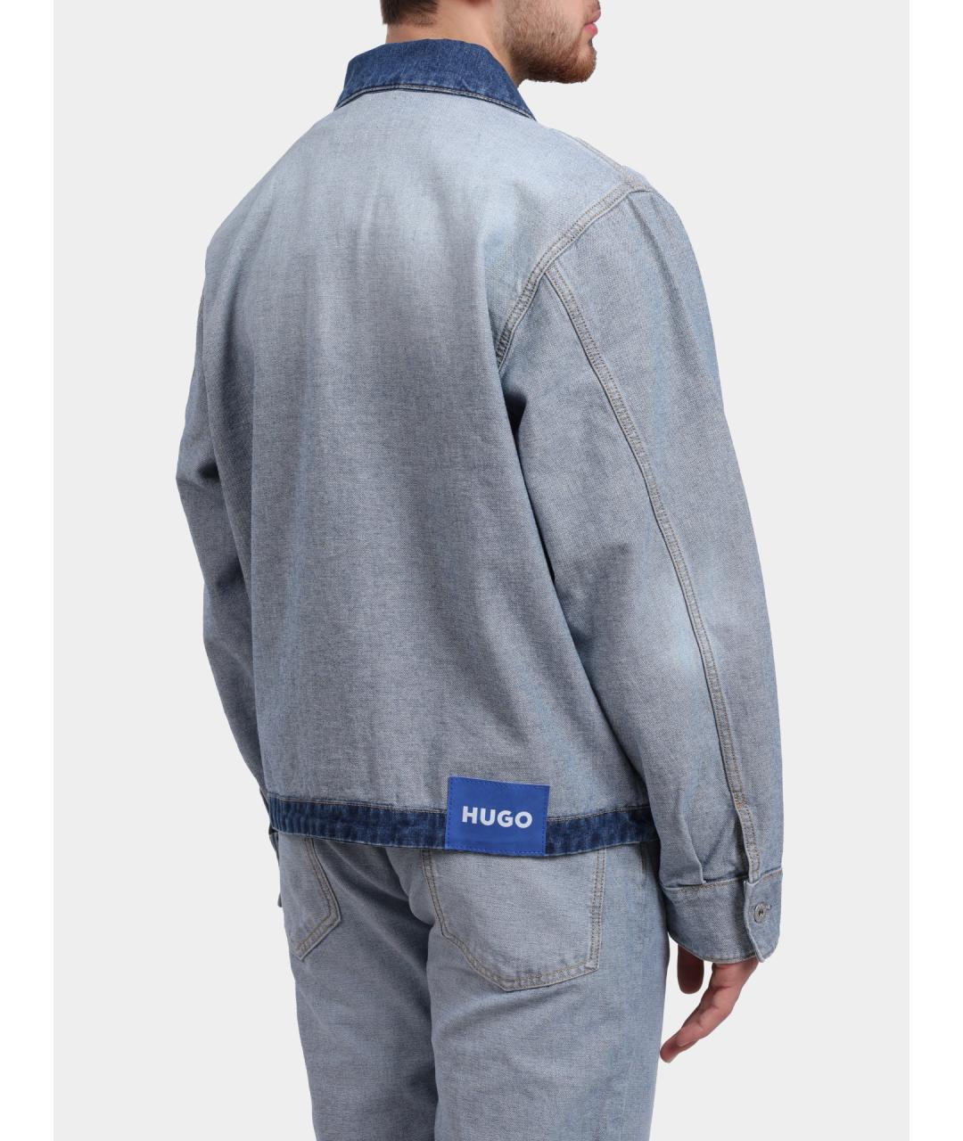 HUGO Голубая хлопковая куртка, фото 5