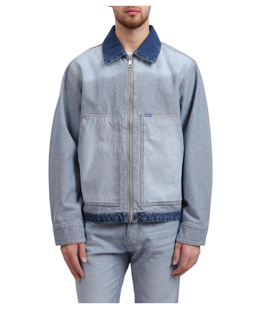 HUGO Голубая хлопковая куртка, фото 1