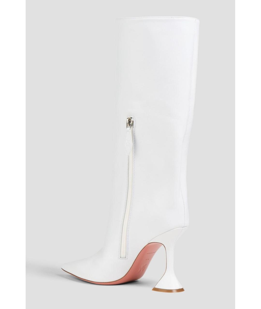 Amina Muaddi Белые кожаные полусапоги, фото 3