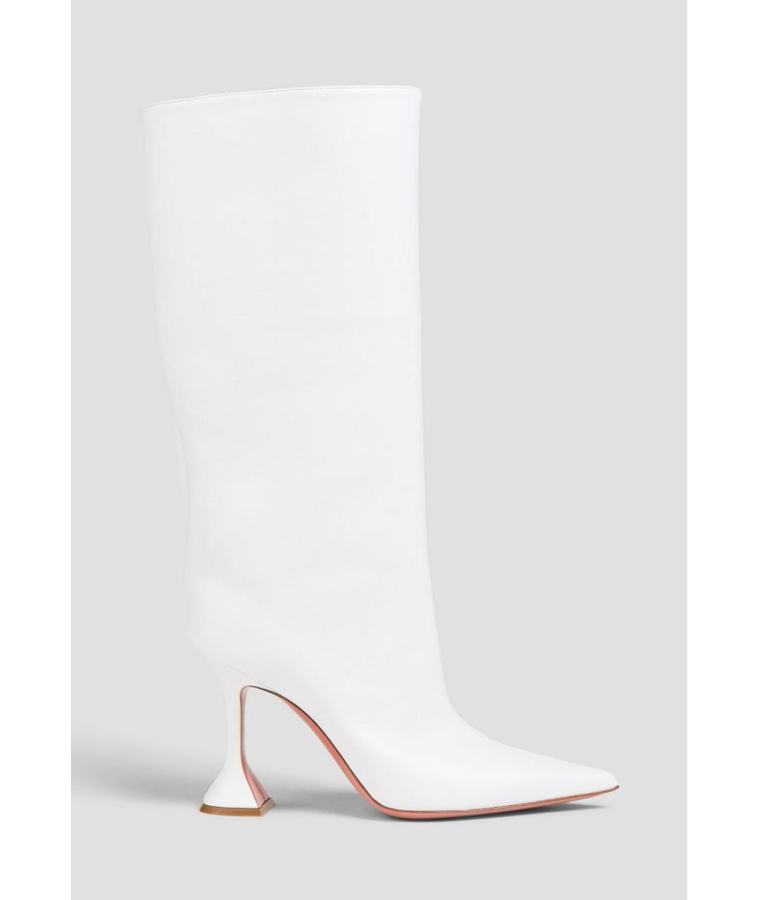 Amina Muaddi Белые кожаные полусапоги, фото 4