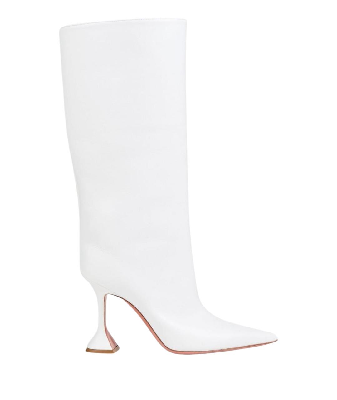 Amina Muaddi Белые кожаные полусапоги, фото 1