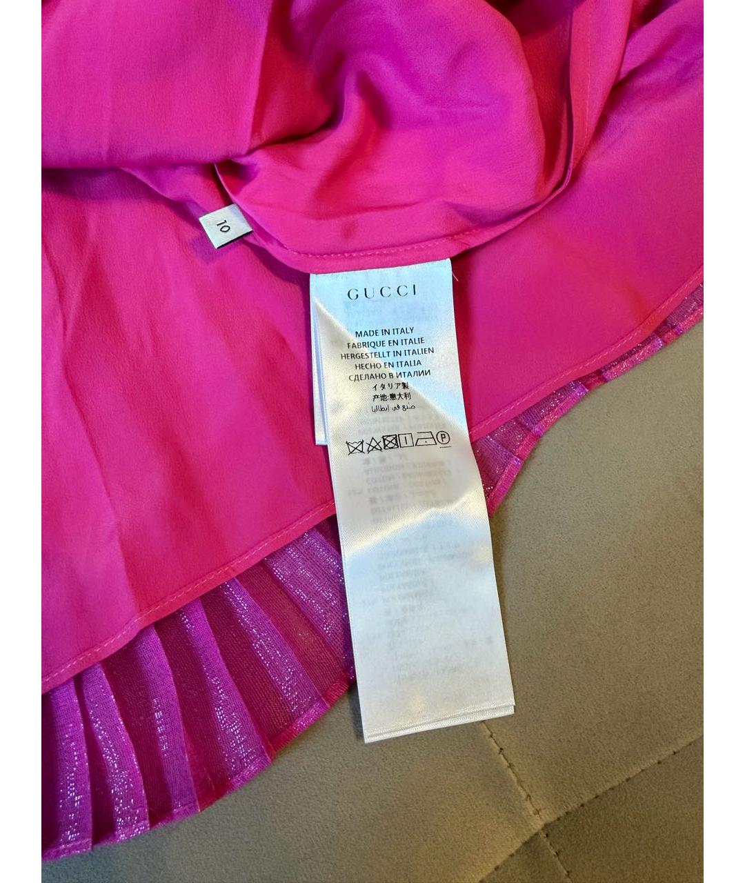 GUCCI Фуксия шелковая юбка, фото 6