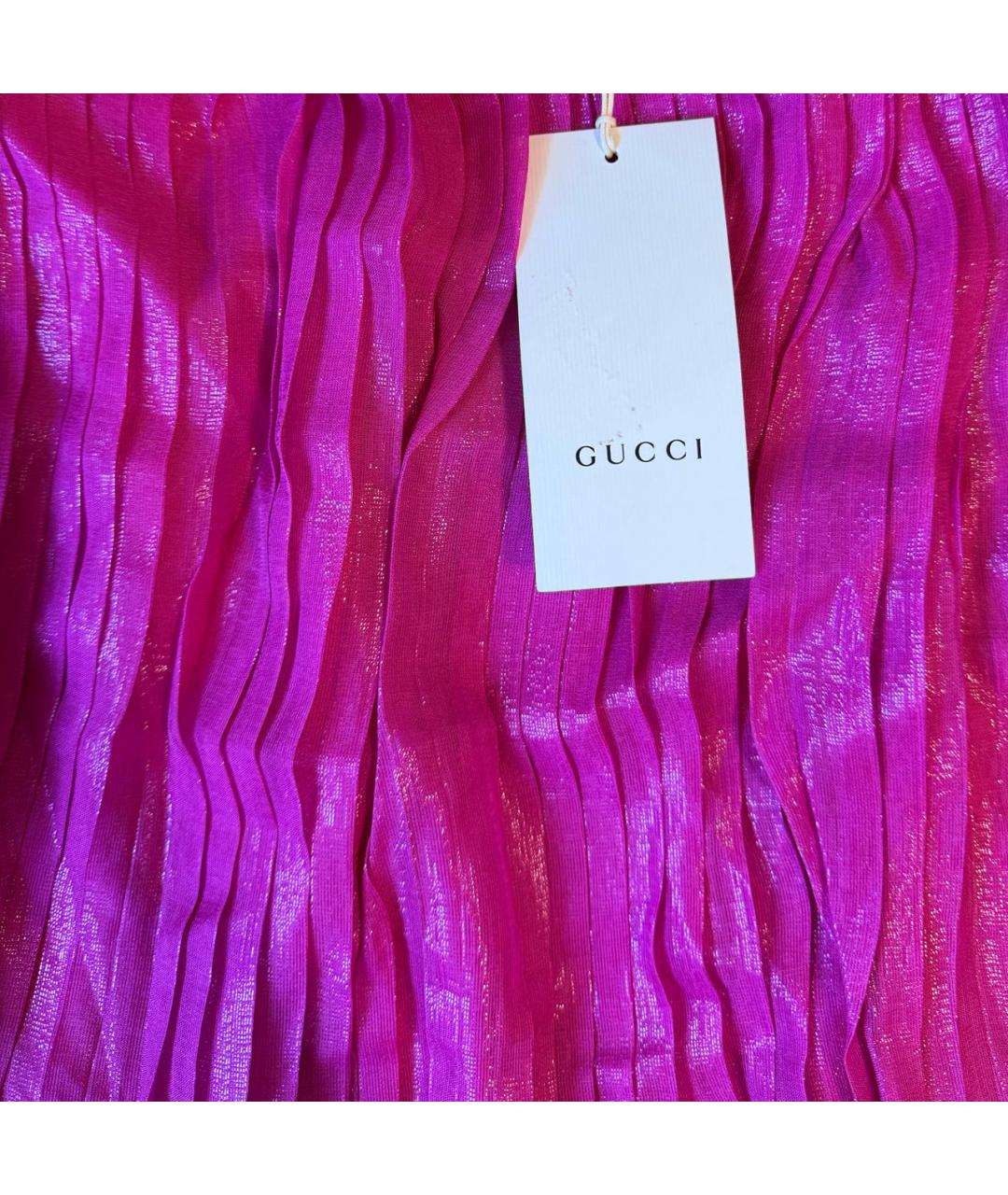 GUCCI Фуксия шелковая юбка, фото 4