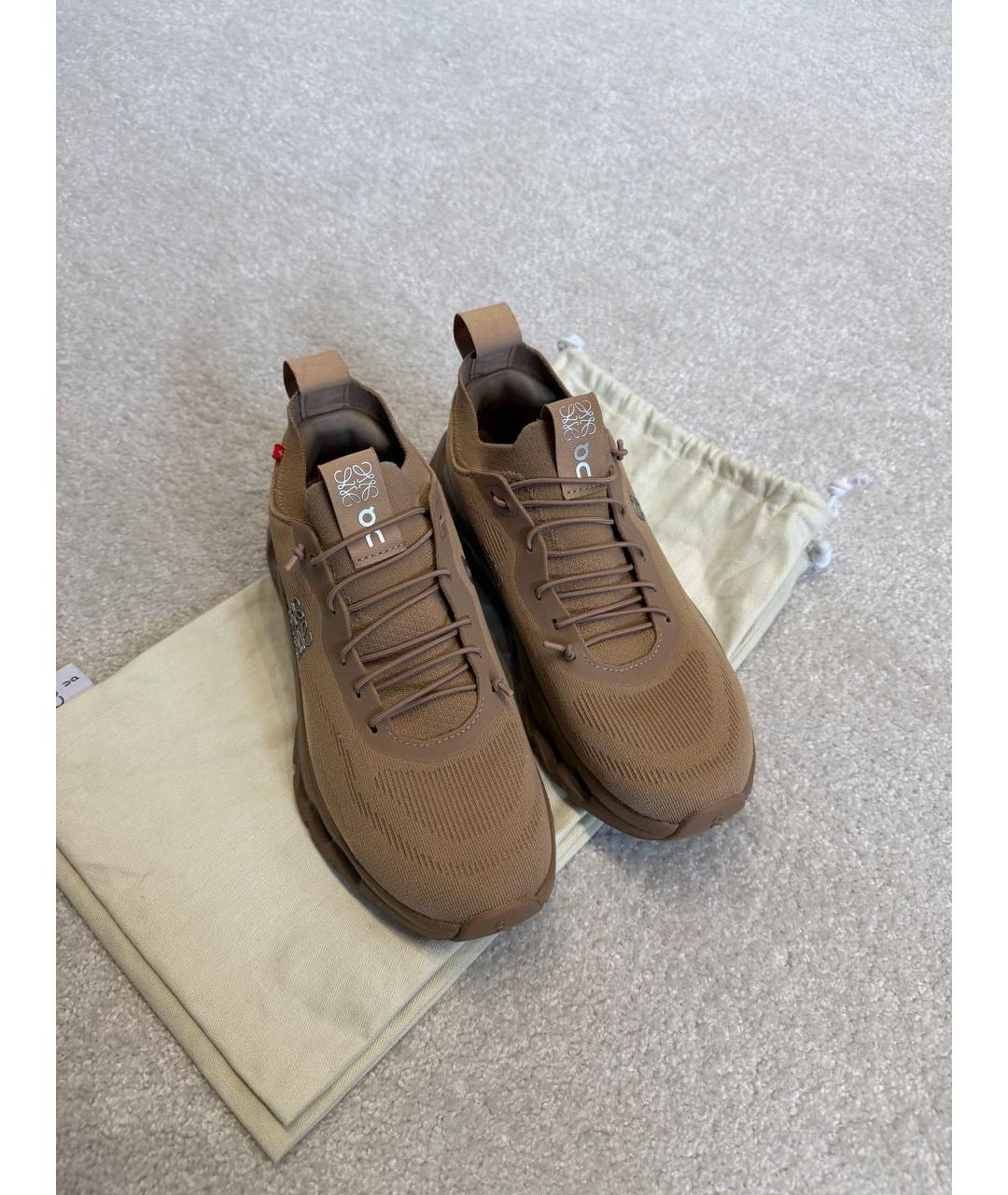 LOEWE Коричневые текстильные кроссовки, фото 3