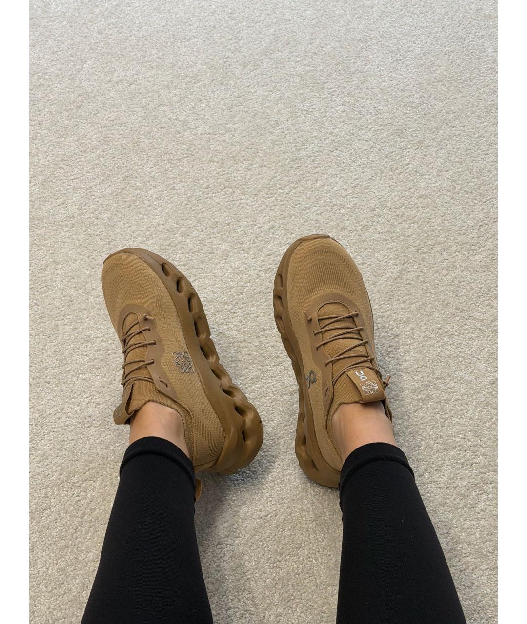 LOEWE Коричневые текстильные кроссовки, фото 6