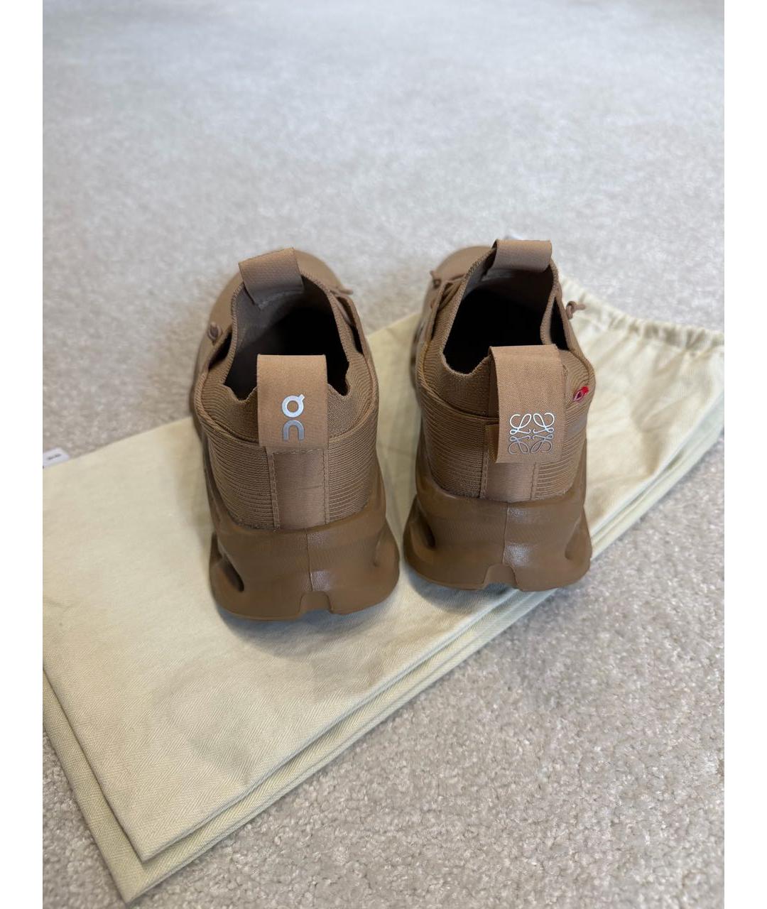 LOEWE Коричневые текстильные кроссовки, фото 4