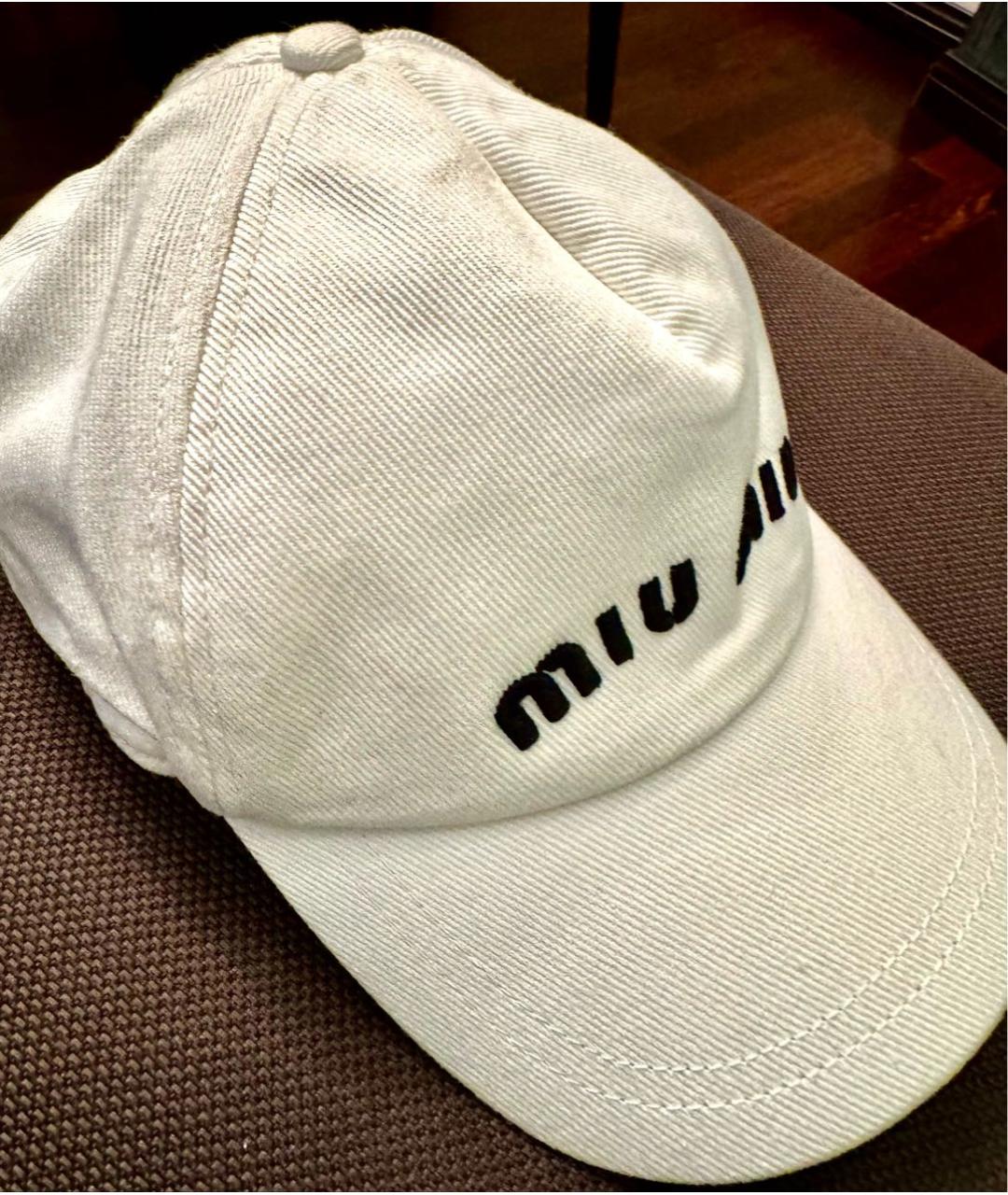 MIU MIU Белая хлопковая кепка, фото 4
