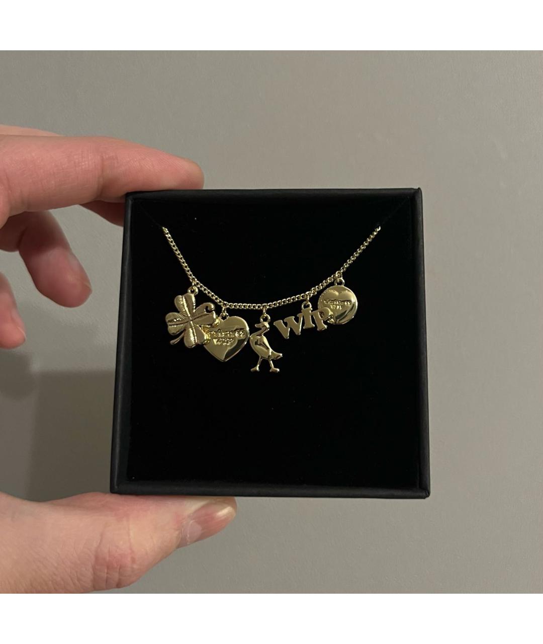 CARHARTT WIP Золотая латунная подвеска, фото 2