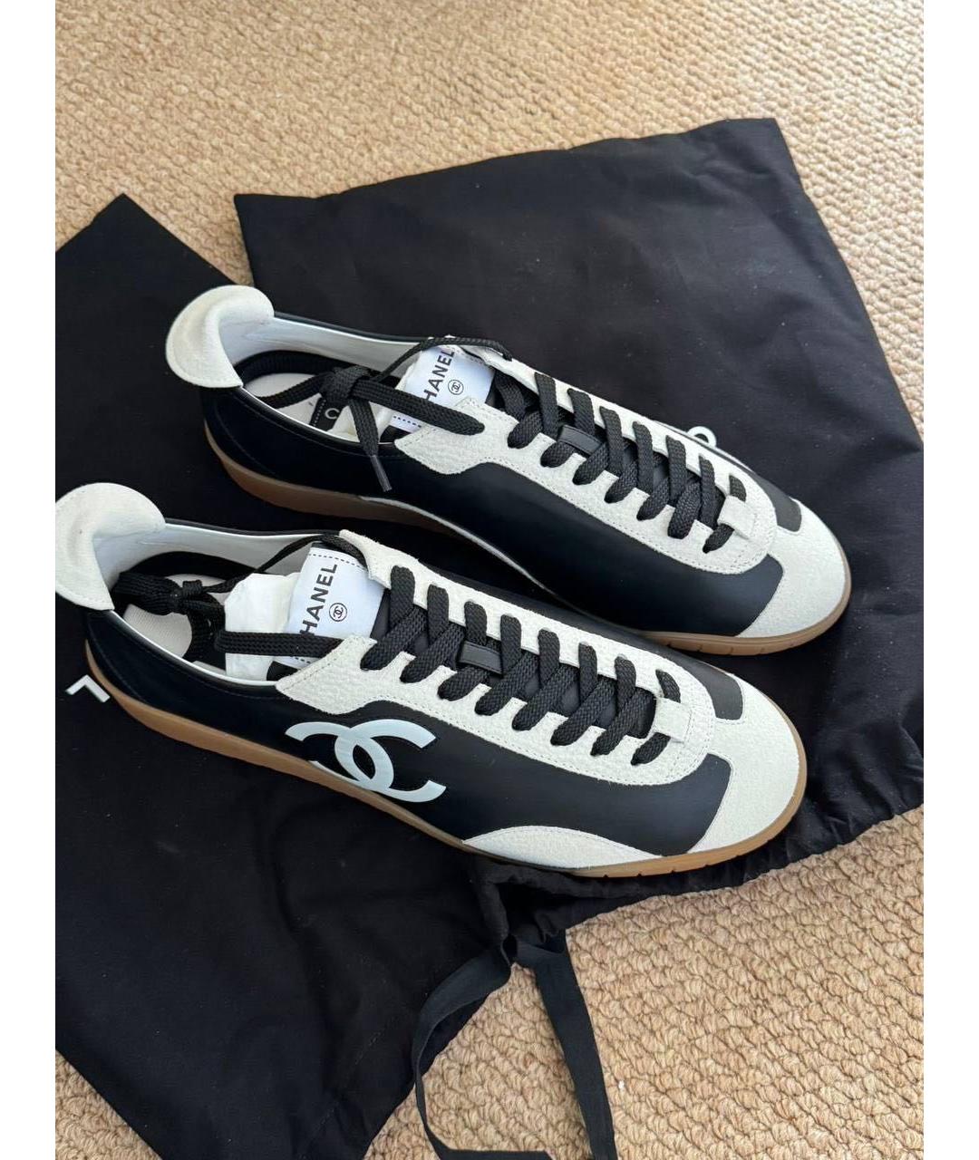 CHANEL Черные кожаные кеды, фото 1