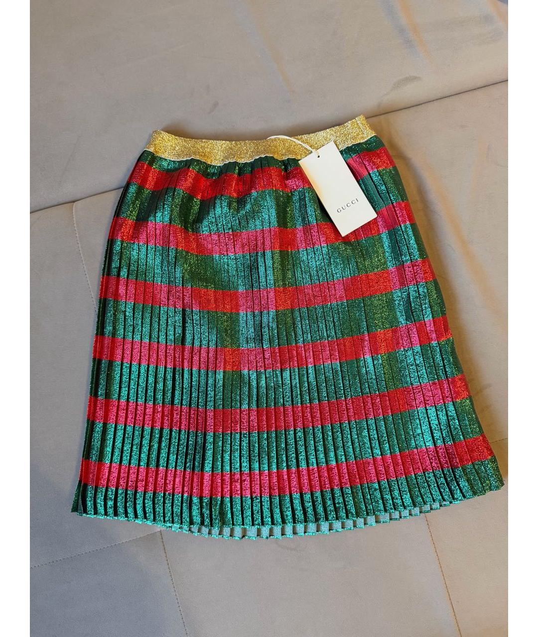 GUCCI Мульти шелковая юбка, фото 9