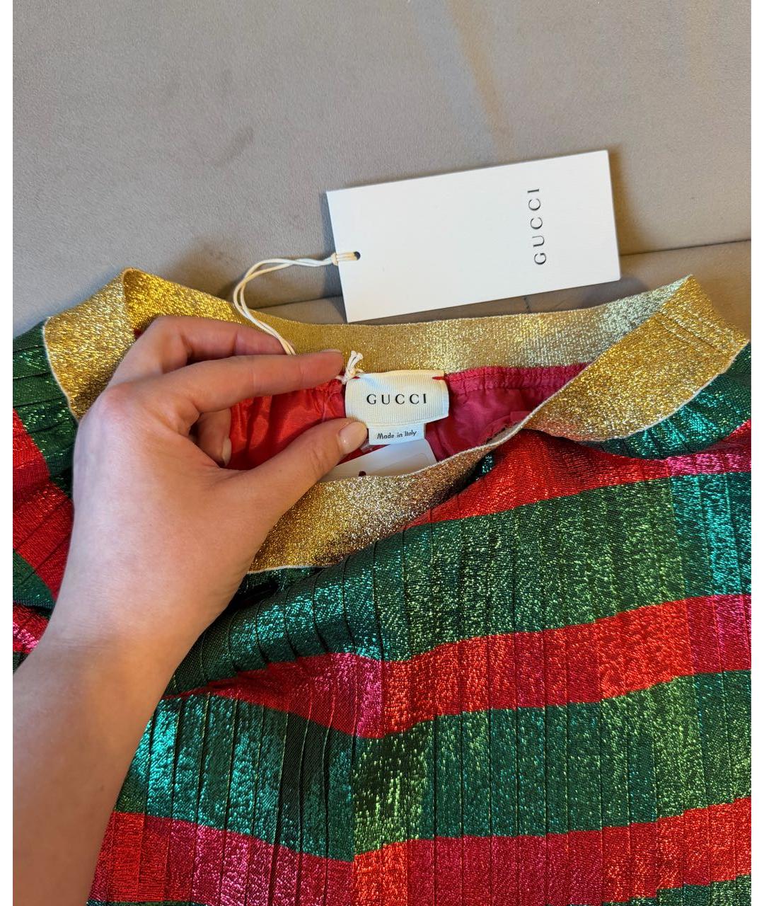 GUCCI Мульти шелковая юбка, фото 3