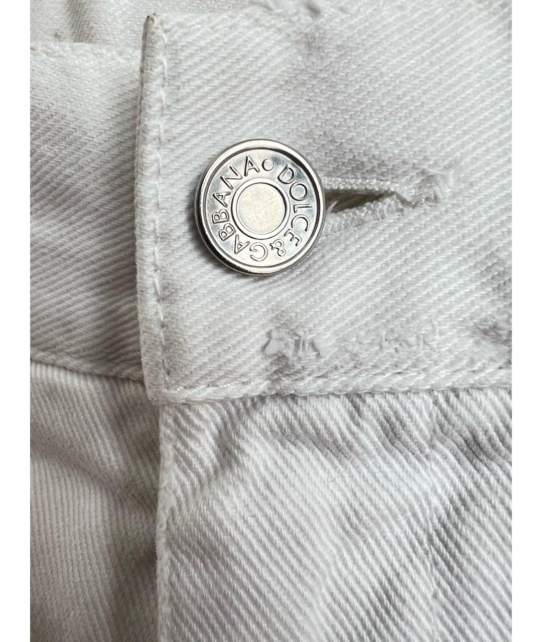 DOLCE&GABBANA Белые хлопковые джинсы скинни, фото 5