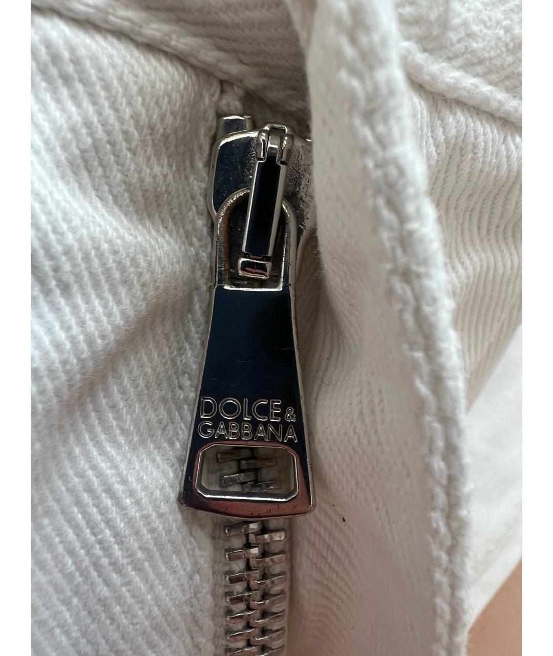 DOLCE&GABBANA Белые хлопковые джинсы скинни, фото 3