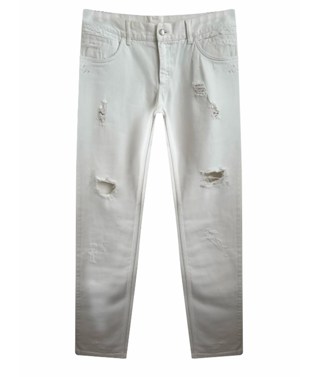 DOLCE&GABBANA Белые хлопковые джинсы скинни, фото 1