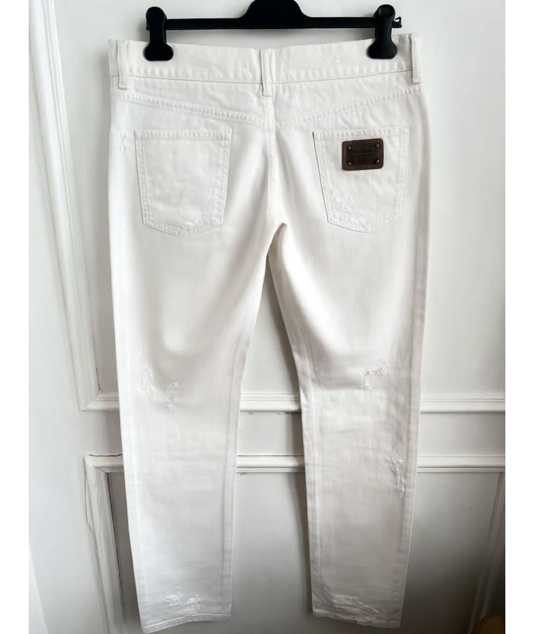 DOLCE&GABBANA Белые хлопковые джинсы скинни, фото 2