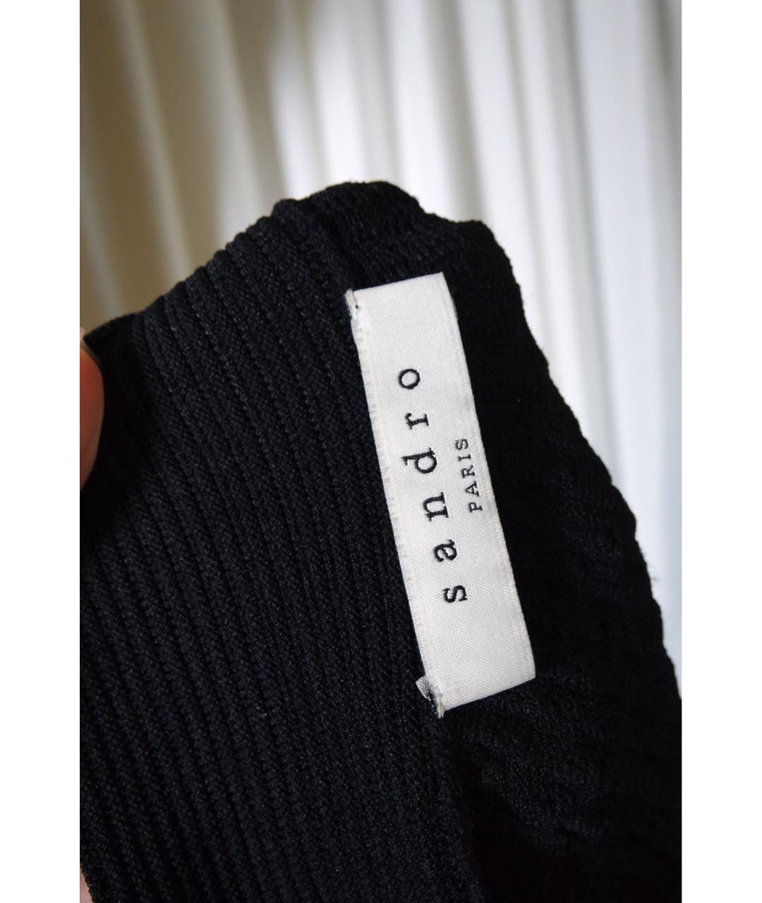 SANDRO Черная вискозная юбка мини, фото 3