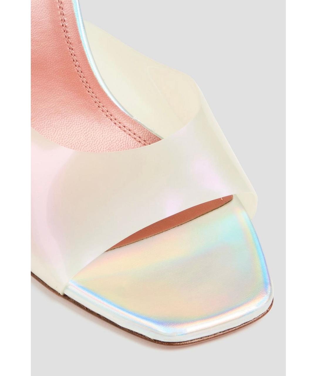 Amina Muaddi Белые мюли, фото 4