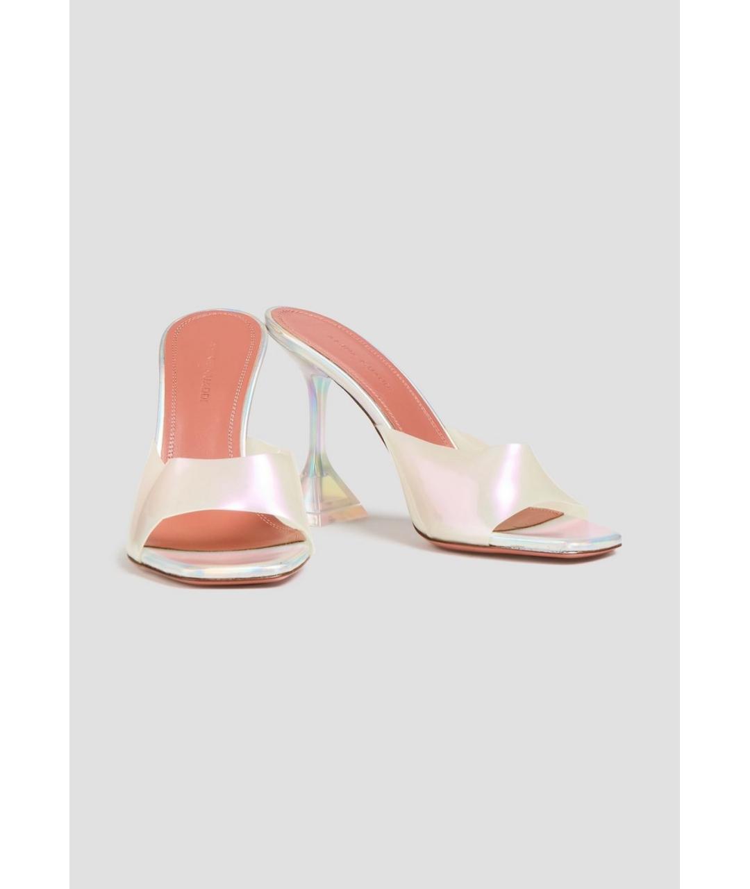 Amina Muaddi Белые мюли, фото 2