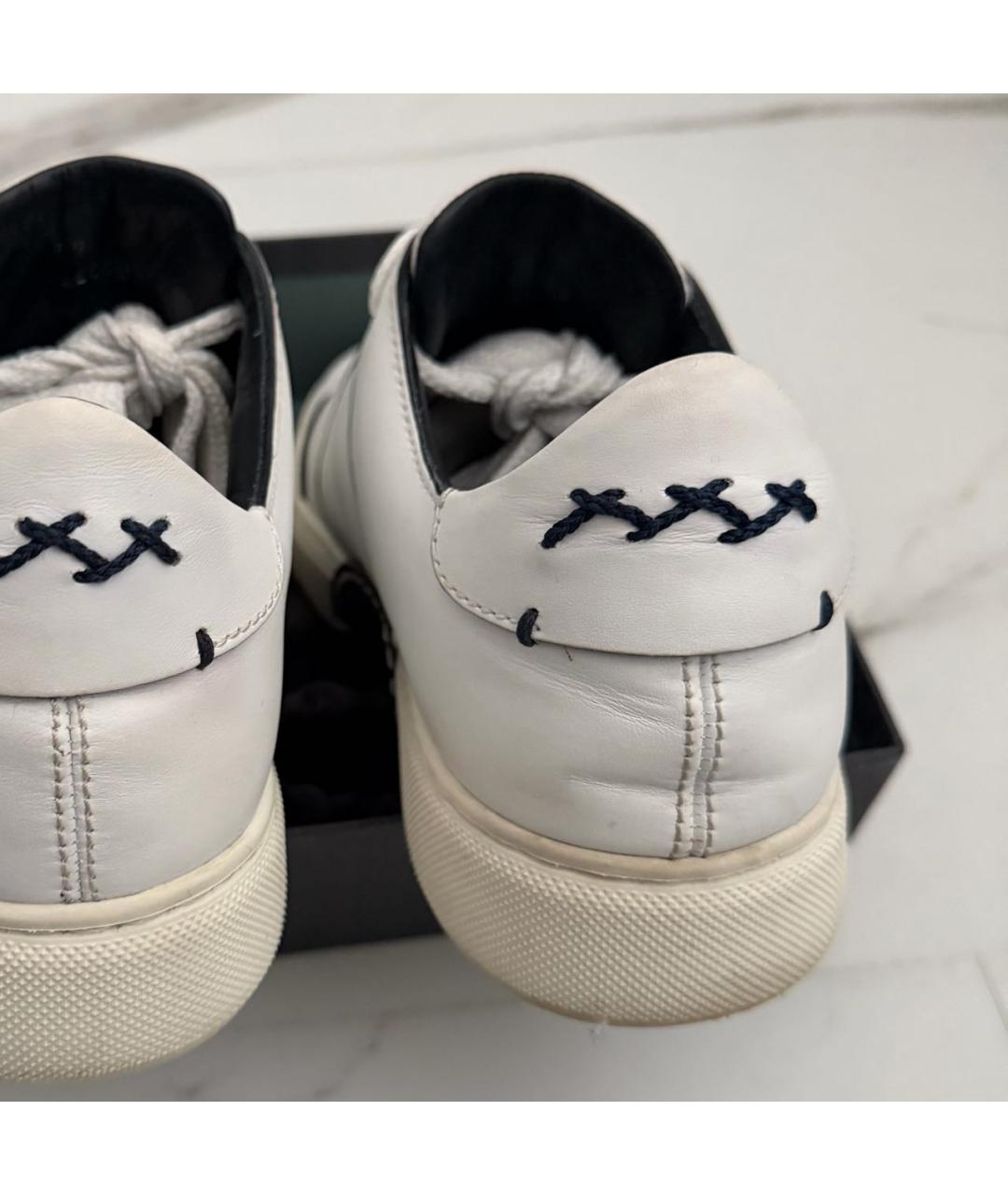 ERMENEGILDO ZEGNA XXX Белые кожаные низкие кроссовки / кеды, фото 7