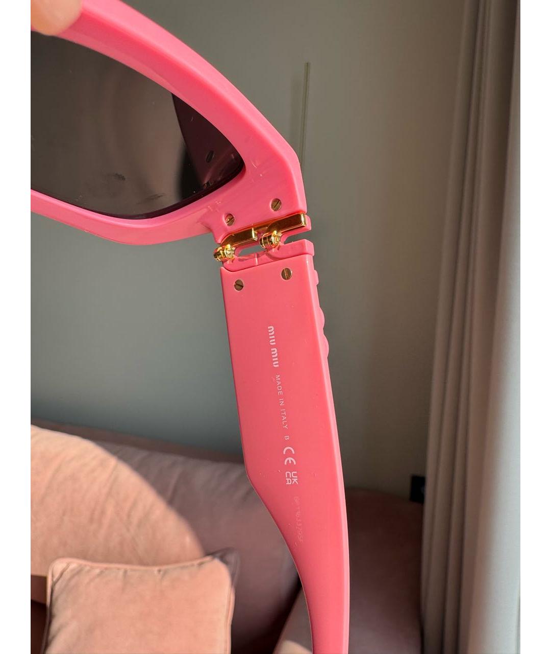 MIU MIU Розовые солнцезащитные очки, фото 3
