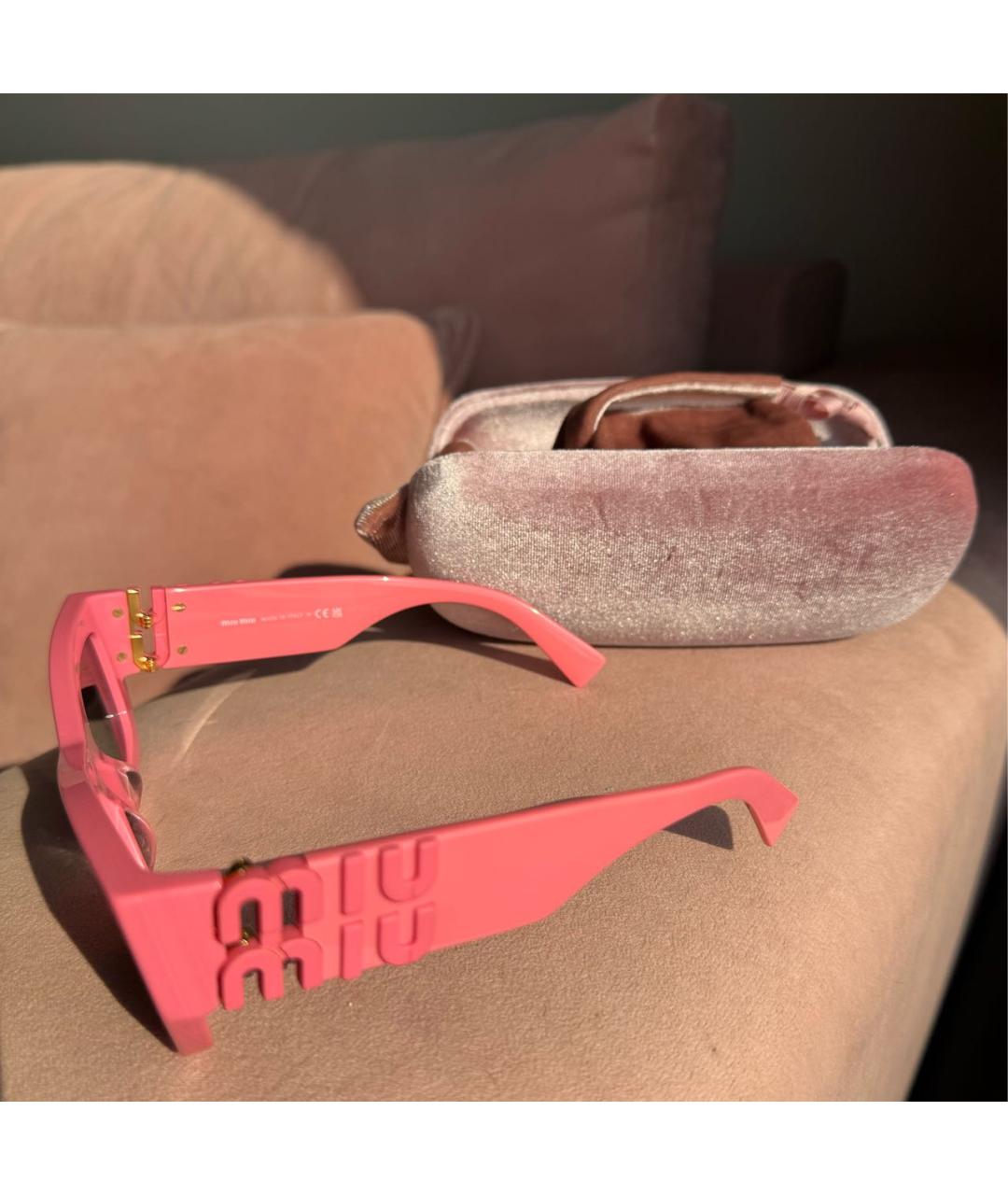 MIU MIU Розовые солнцезащитные очки, фото 2