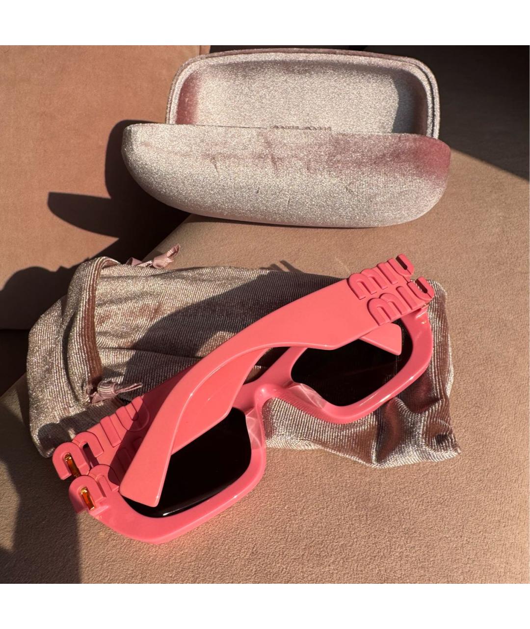 MIU MIU Розовые солнцезащитные очки, фото 7