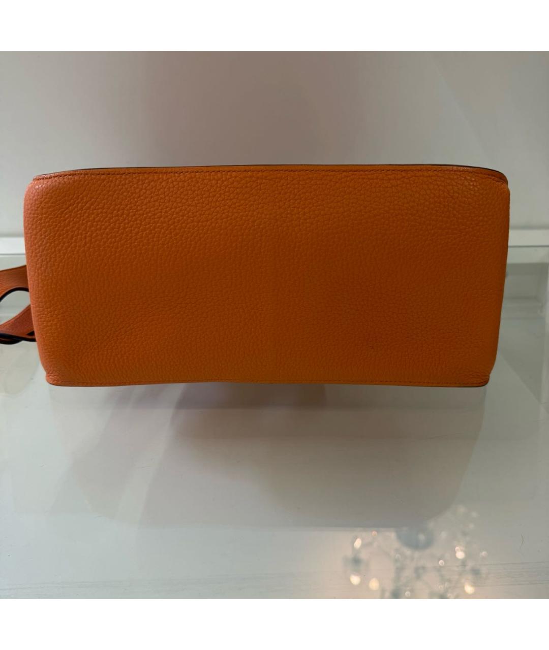 HERMES Оранжевая кожаная сумка через плечо, фото 5