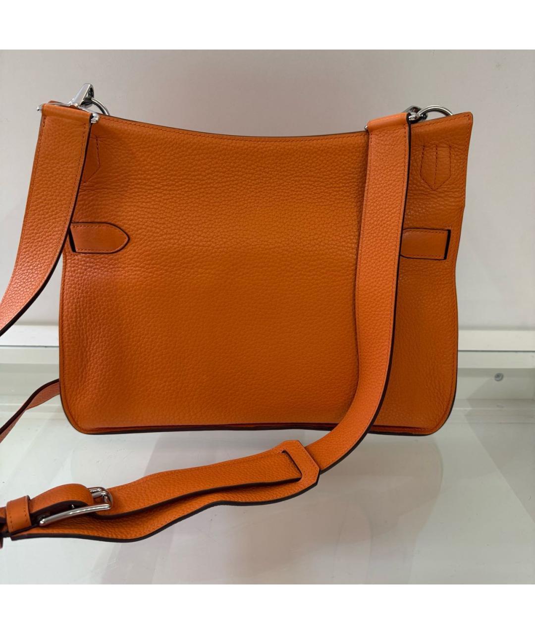 HERMES Оранжевая кожаная сумка через плечо, фото 3