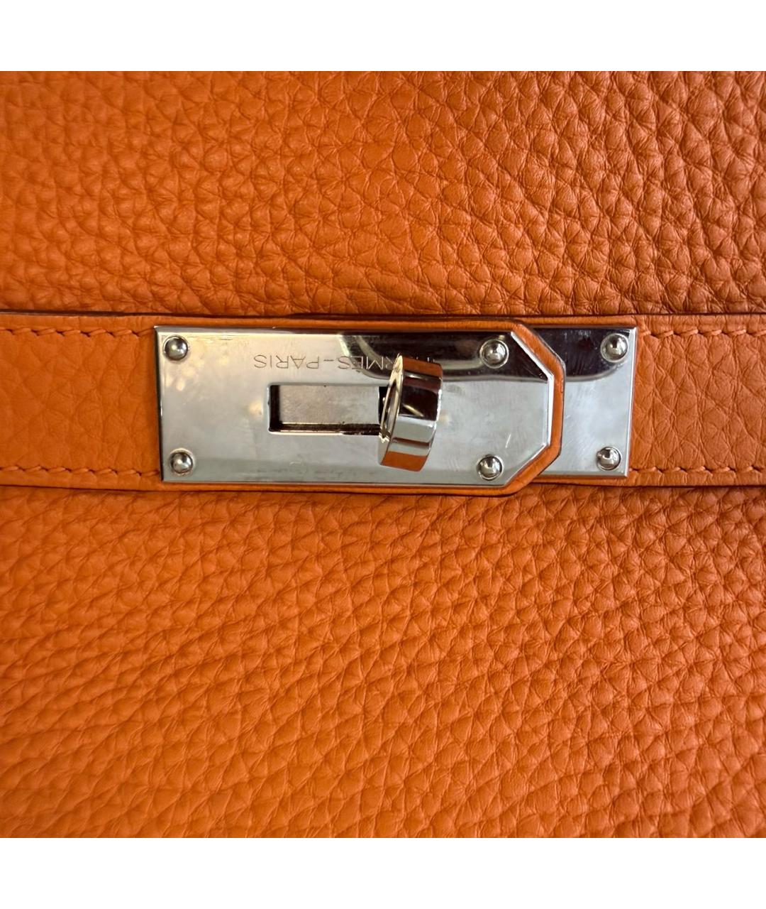HERMES Оранжевая кожаная сумка через плечо, фото 6