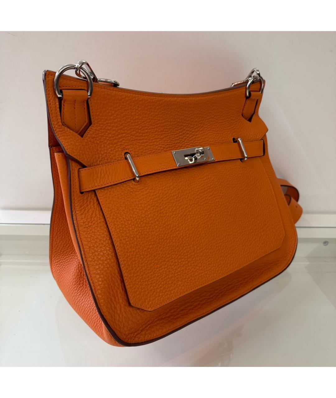 HERMES Оранжевая кожаная сумка через плечо, фото 2