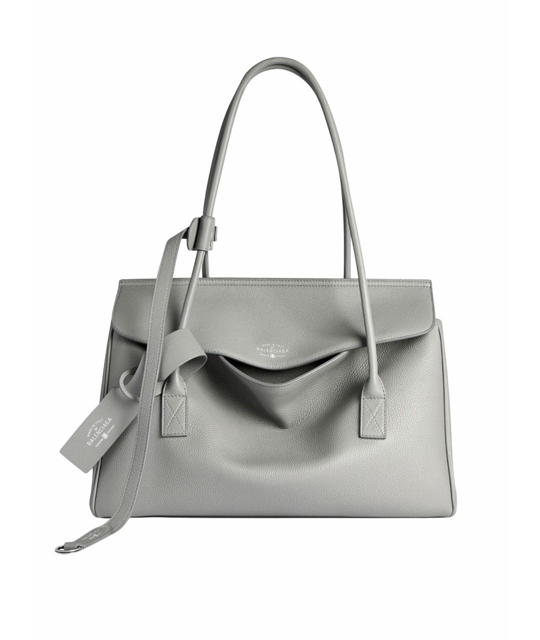 BALENCIAGA Серая кожаная сумка тоут, фото 1