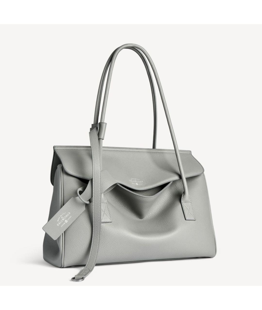 BALENCIAGA Серая кожаная сумка тоут, фото 2