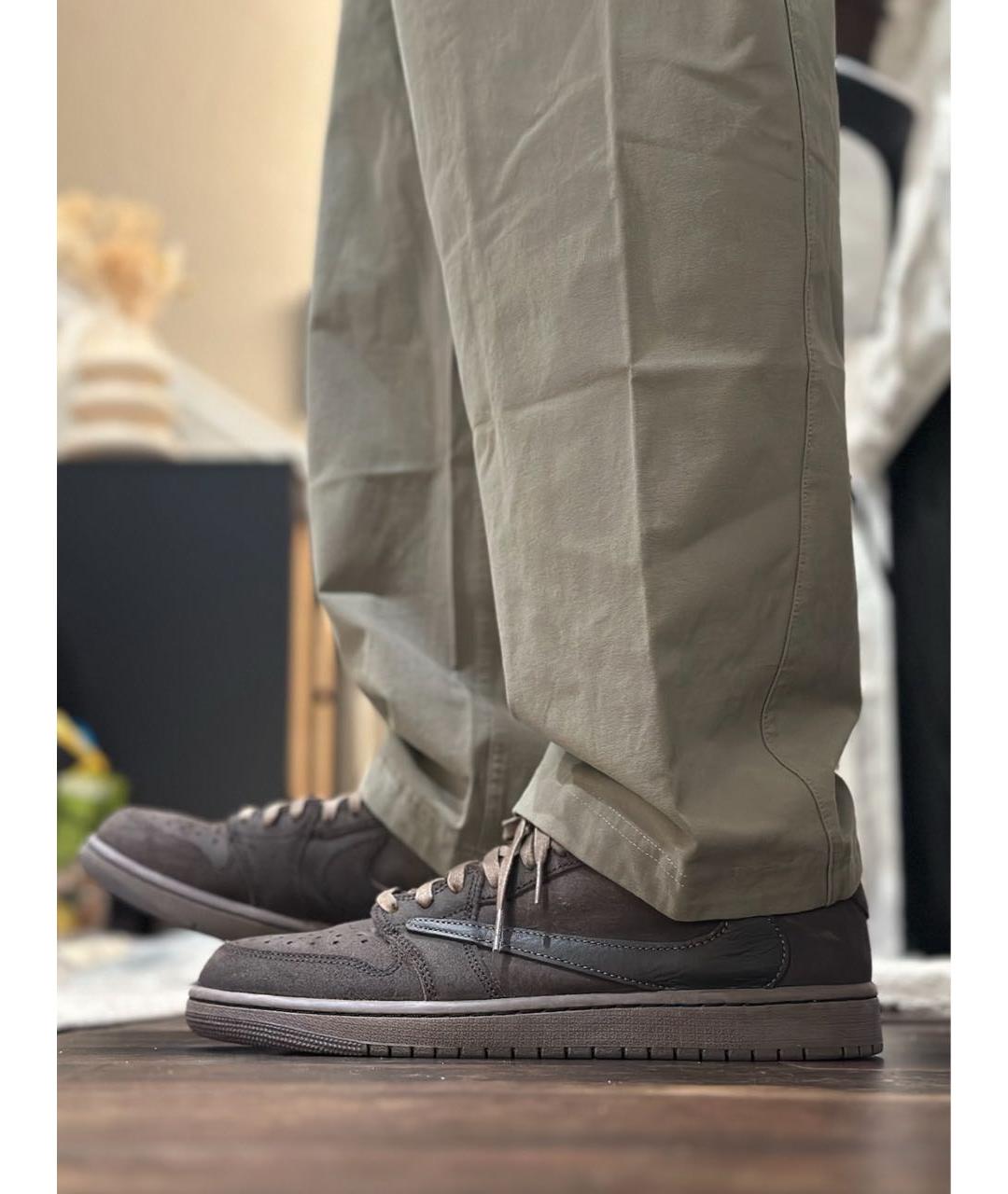 JORDAN Коричневые замшевые низкие кроссовки / кеды, фото 7