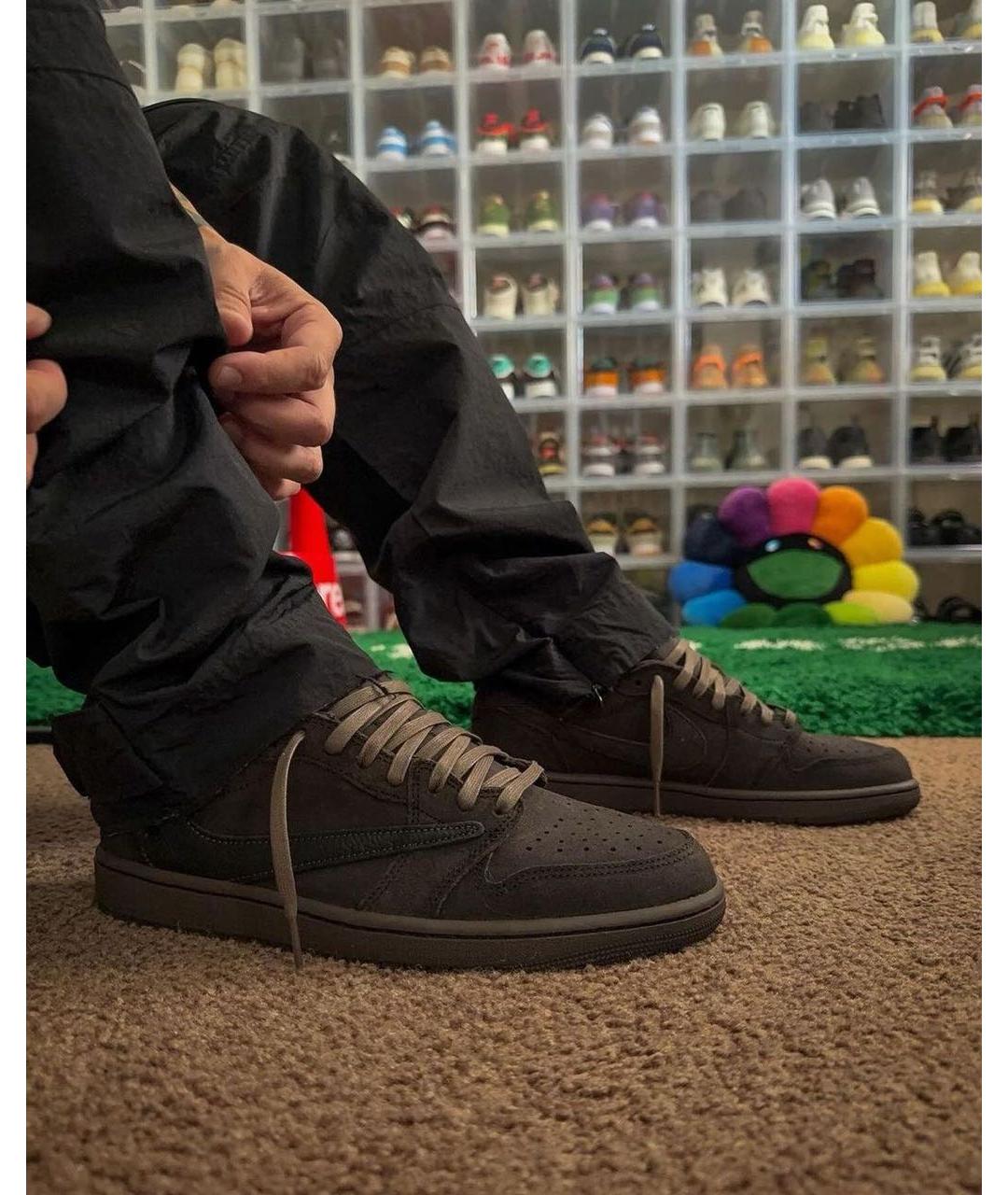 JORDAN Коричневые замшевые низкие кроссовки / кеды, фото 8