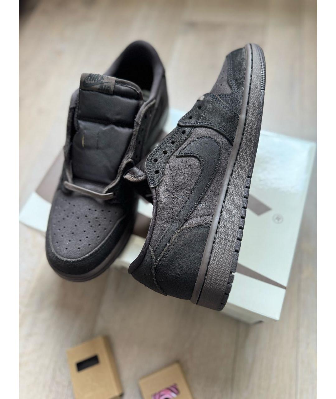 JORDAN Коричневые замшевые низкие кроссовки / кеды, фото 4