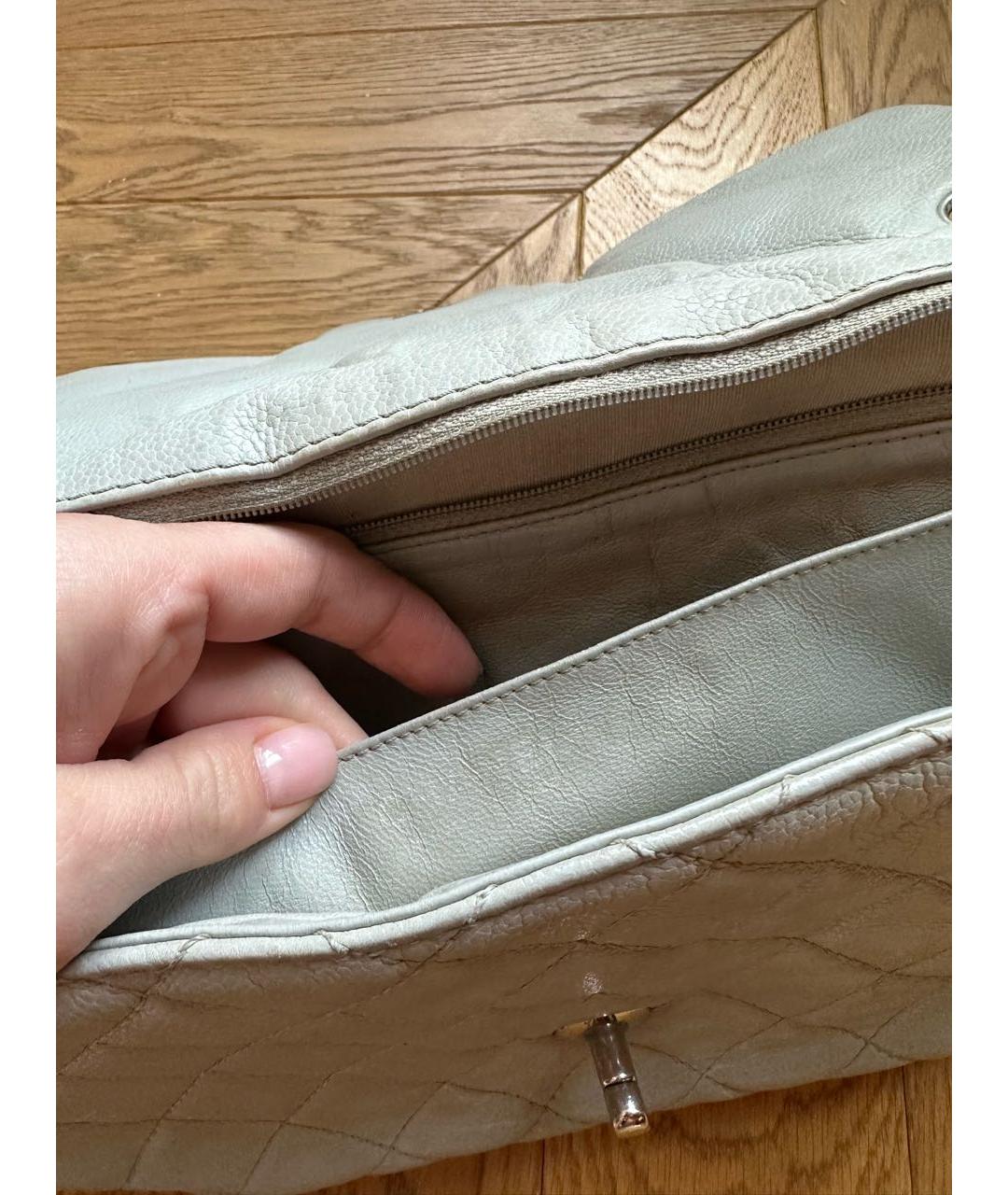 CHANEL Серая кожаная сумка через плечо, фото 4