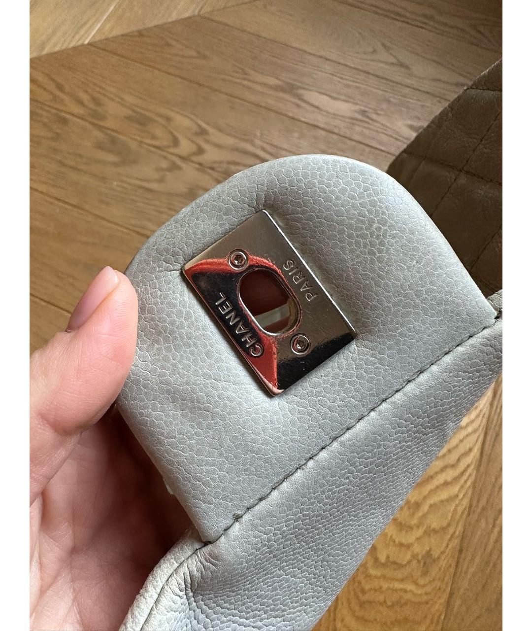 CHANEL Серая кожаная сумка через плечо, фото 6