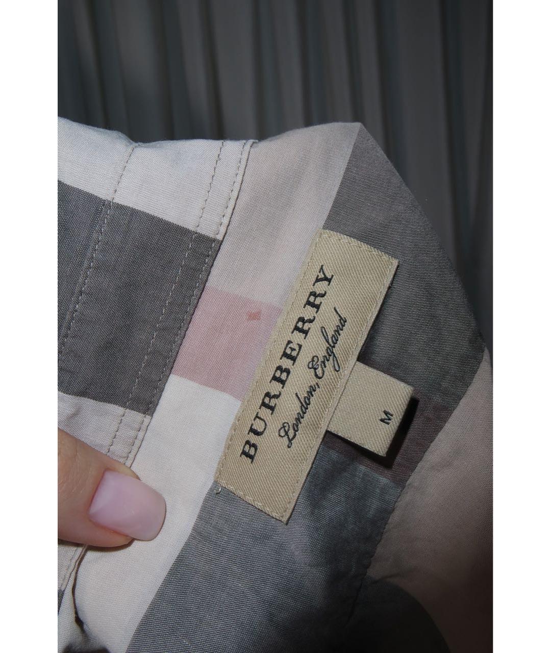 BURBERRY Бежевая хлопковая рубашка, фото 3