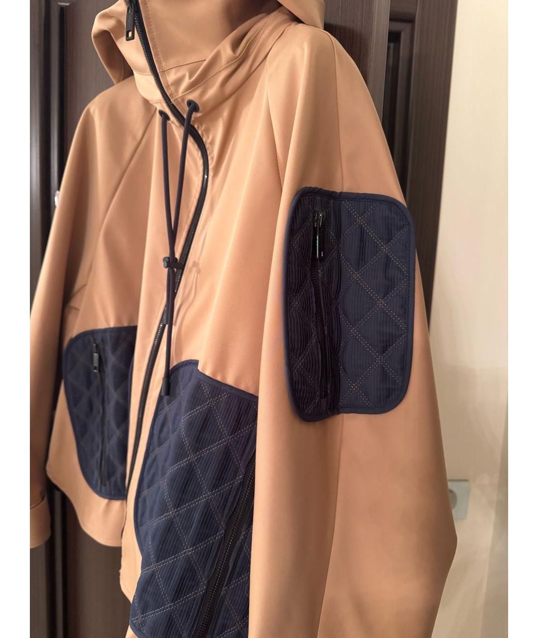 SPORTMAX Бежевая полиэстеровая куртка, фото 6