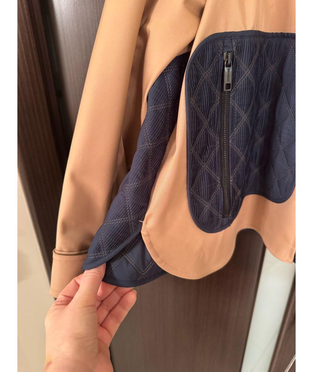 SPORTMAX Бежевая полиэстеровая куртка, фото 4
