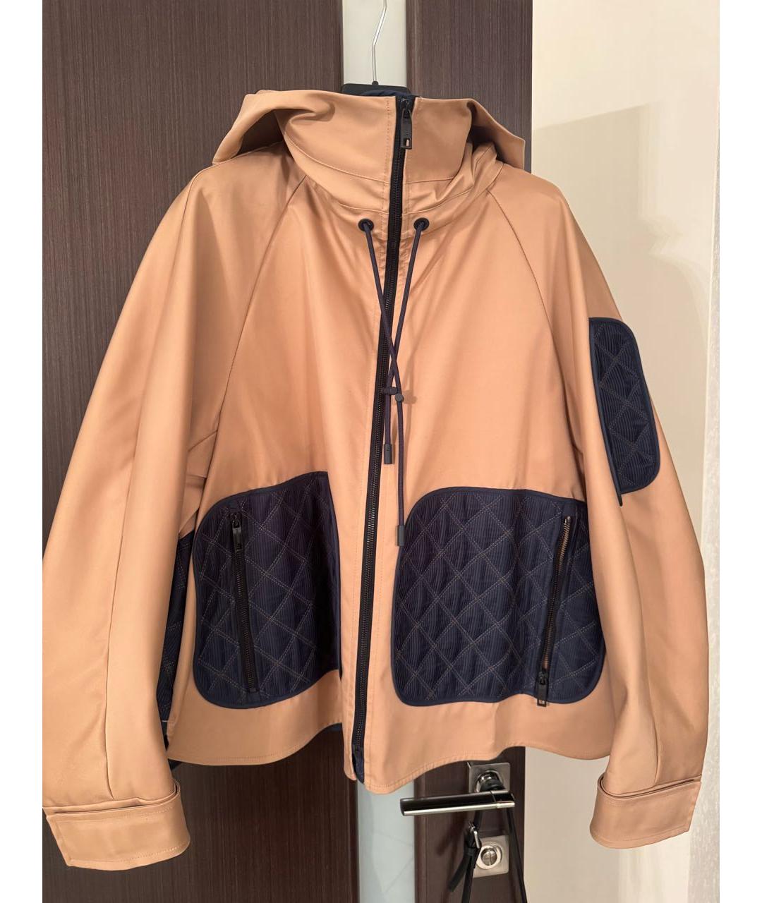 SPORTMAX Бежевая полиэстеровая куртка, фото 9