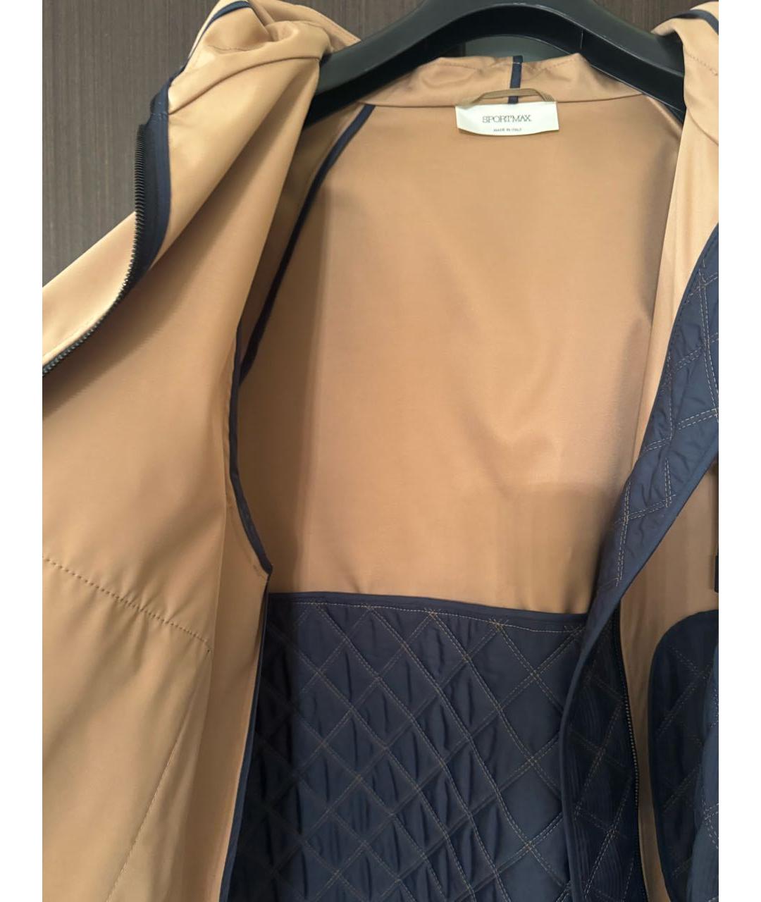 SPORTMAX Бежевая полиэстеровая куртка, фото 3